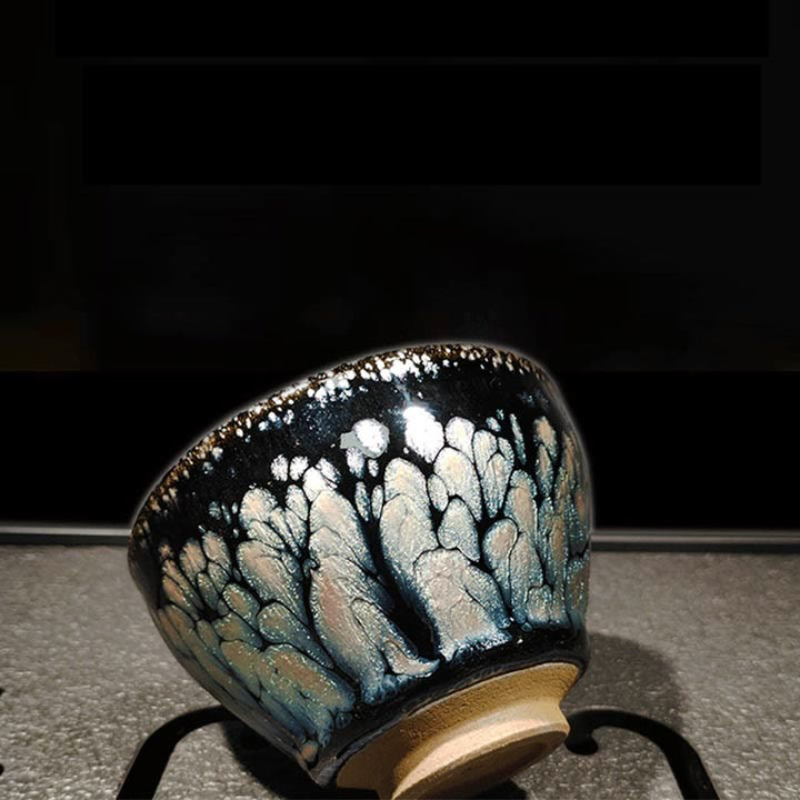Teetasse Tenmoku Jianzhan Blau Gesprenkelt Keramik Gaiwan