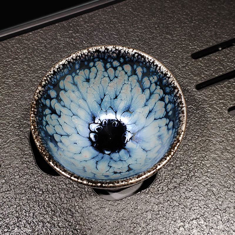 Teetasse Tenmoku Jianzhan Blau Gesprenkelt Keramik Porzellan