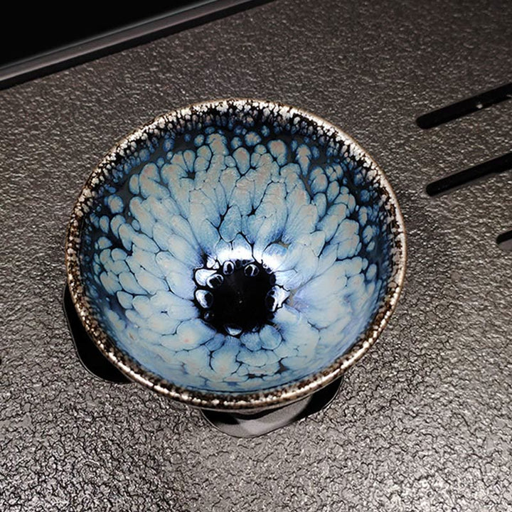 Teetasse Tenmoku Jianzhan Blau Gesprenkelt Keramik Porzellan