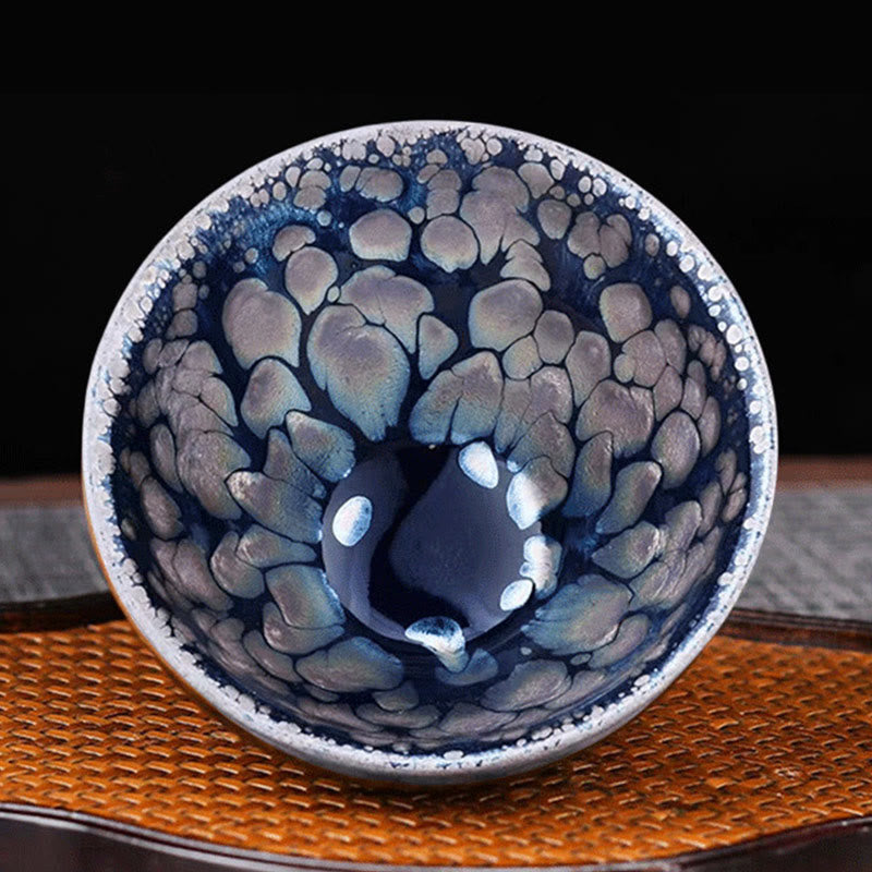Teetasse Tenmoku Jianzhan Lila Blau Keramik Porzellan