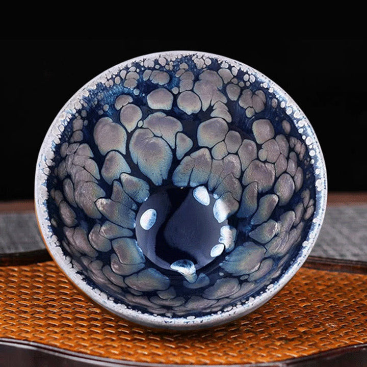 Teetasse Tenmoku Jianzhan Lila Blau Keramik Porzellan