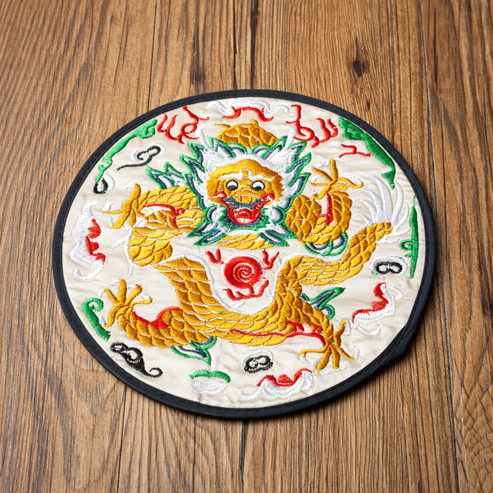 Teetasse Untersetzer Drachen Stickerei Kung Fu Deko