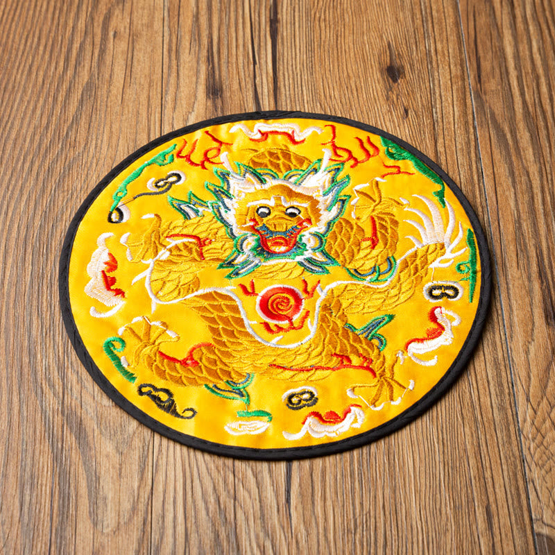 Teetasse Untersetzer Drachen Stickerei Kung Fu Gaiwan