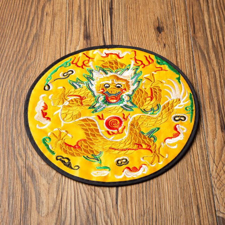 Teetasse Untersetzer Drachen Stickerei Kung Fu Gaiwan