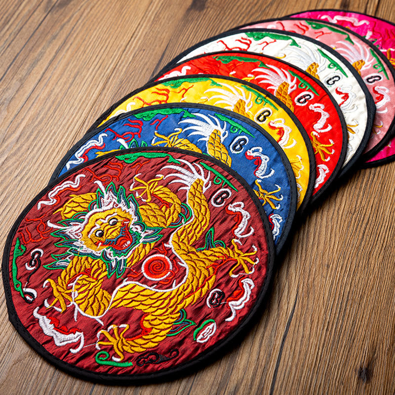 Teetasse Untersetzer Drachen Stickerei Kung Fu Keramik