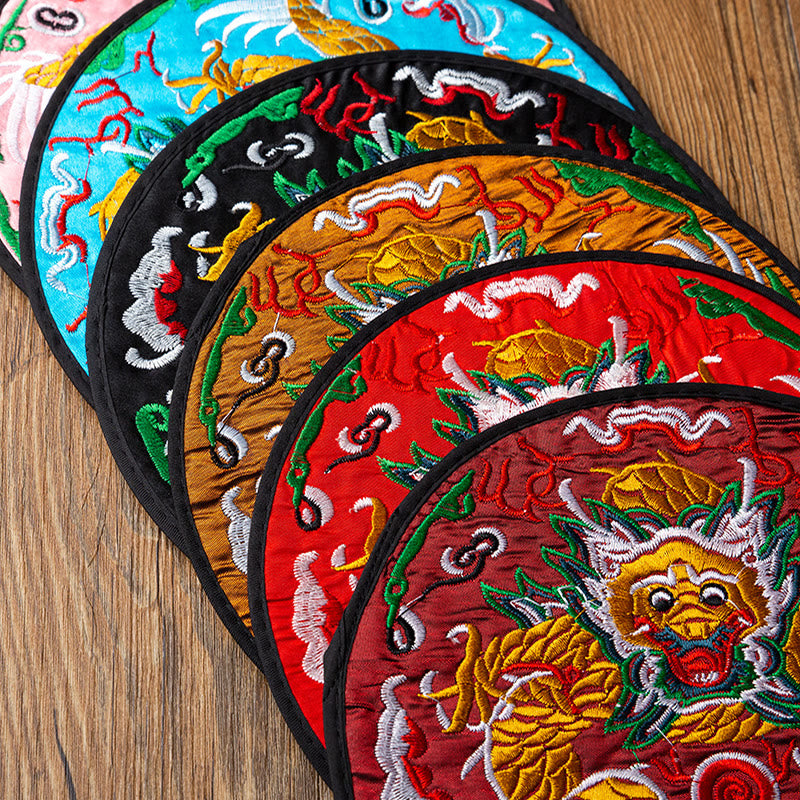 Teetasse Untersetzer Drachen Stickerei Kung Fu Porzellan