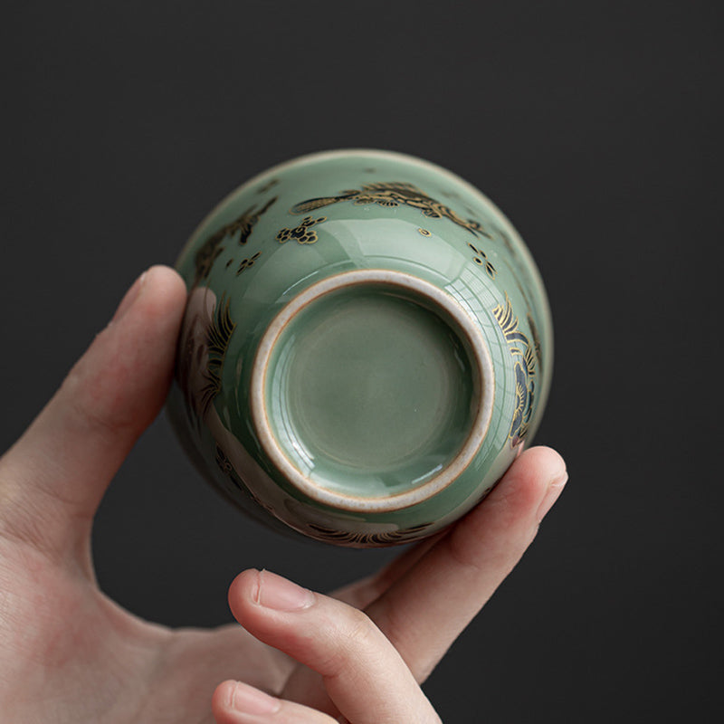 Teetassen Lotus Koi Schmetterling Keramik Matcha