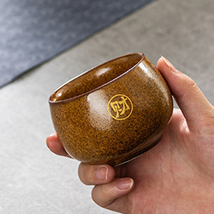 Teetassen Aus Porzellan Fu Zeichen Glück Matcha