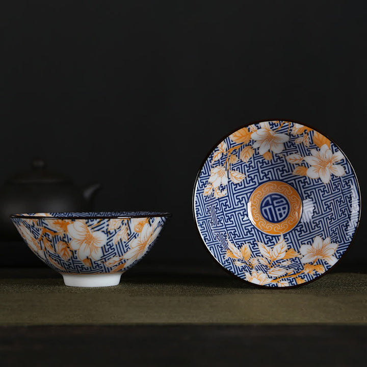 Teetassen Aus Porzellan Fu-Zeichen Lotus Berge Keramik