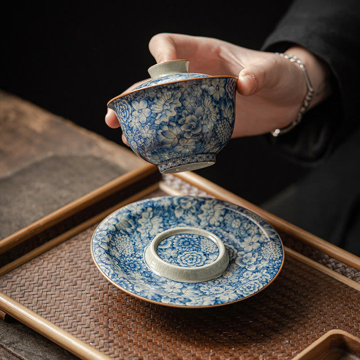 Teetassen Aus Porzellan Gaiwan Pfingstrose Deko