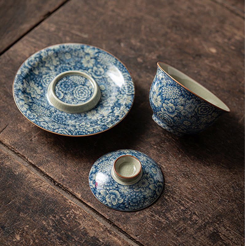 Teetassen Aus Porzellan Gaiwan Pfingstrose Geschenk