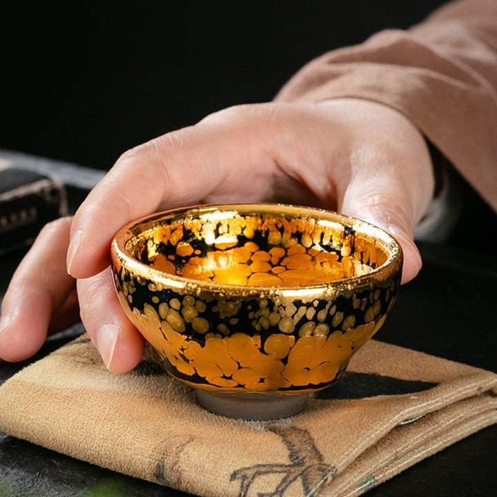 Teetassen Keramik Gold Jianzhan Kung Fu Matcha