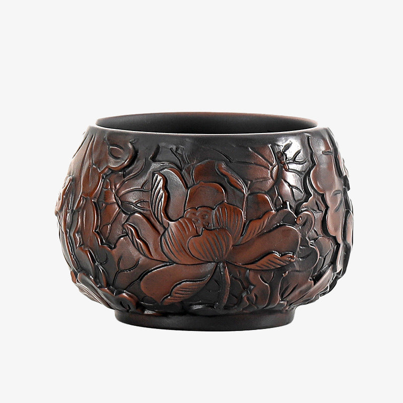 Teetassen Keramik Lotus Drache Landschaft Matcha