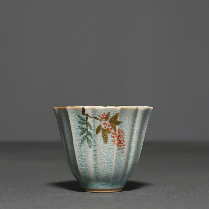 Teetassen Keramik Weißdorn Trichterwinde Matcha