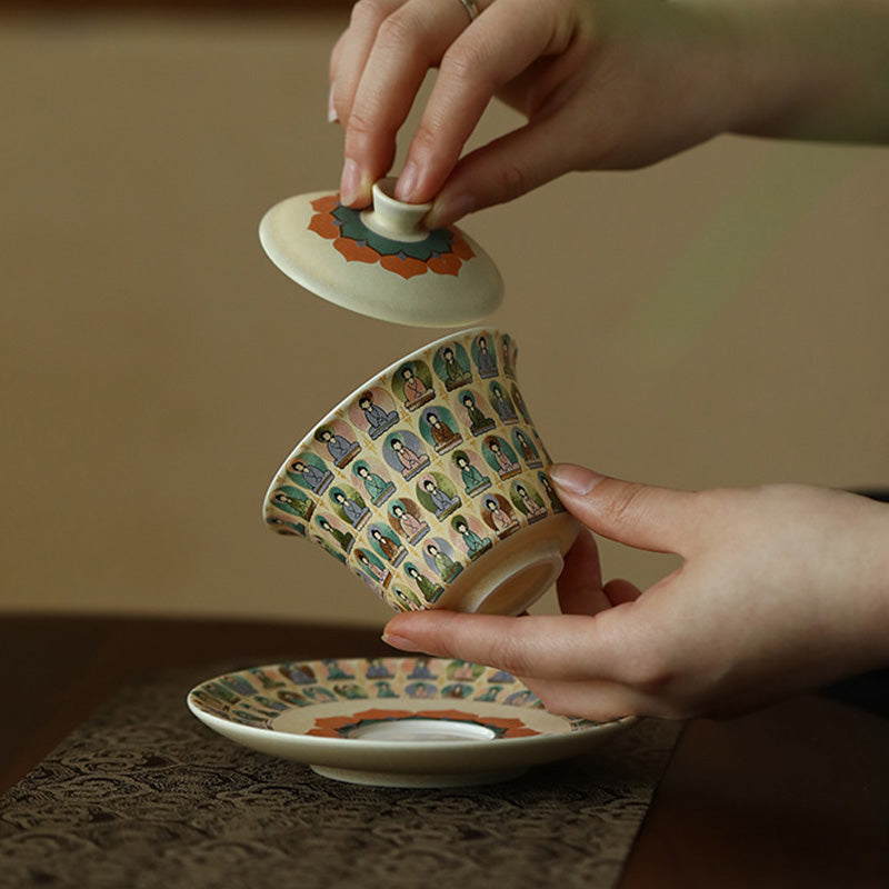 Teetassen Mit Deckel Dunhuang Apsara Gaiwan Deko