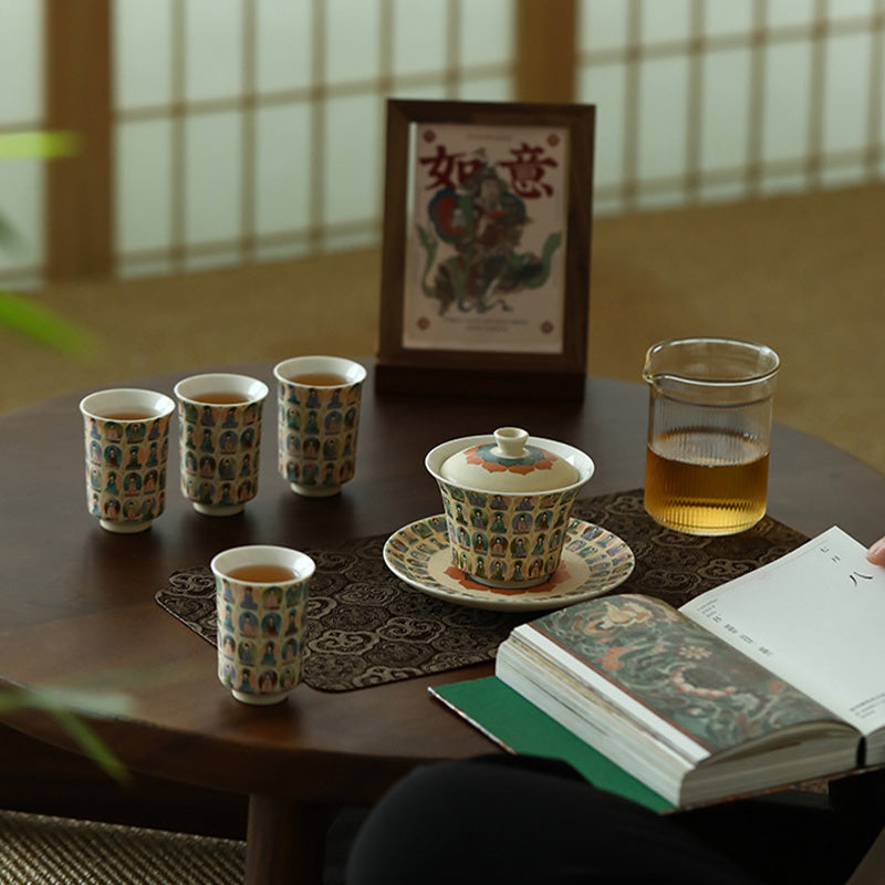 Teetassen Mit Deckel Dunhuang Apsara Gaiwan Matcha