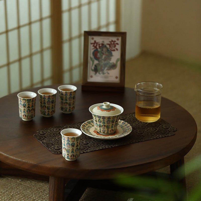 Teetassen Mit Deckel Dunhuang Apsara Gaiwan Teezeremonie