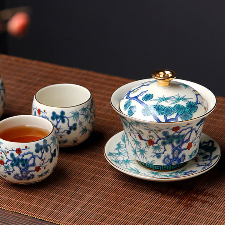 Teetassen Mit Untertasse Phönix Kirin Sancai Deko