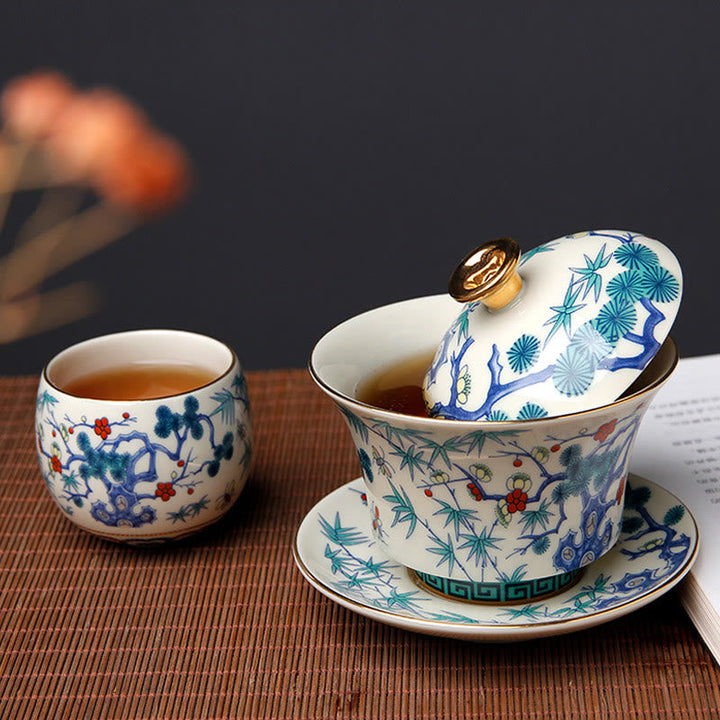Teetassen Mit Untertasse Phönix Kirin Sancai Gaiwan
