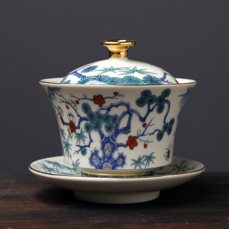 Teetassen Mit Untertasse Phönix Kirin Sancai Keramik