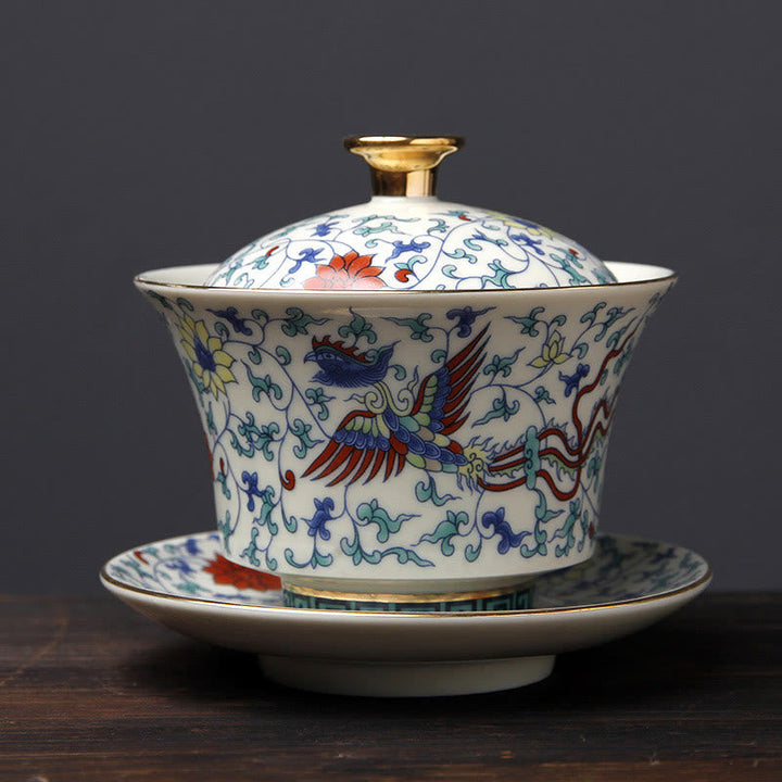 Teetassen Mit Untertasse Phönix Kirin Sancai Teezeremonie