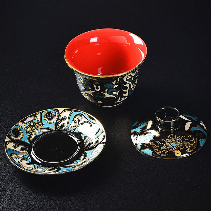Teetassen Mit Untertassen Gaiwan Peking Oper Deko