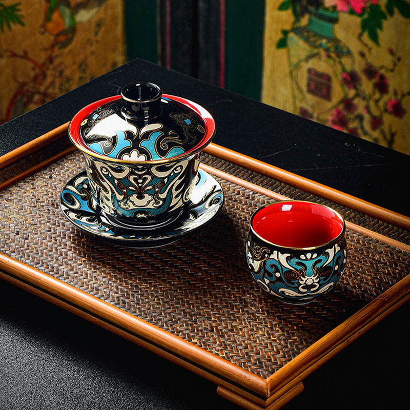 Teetassen Mit Untertassen Gaiwan Peking Oper Geschenk