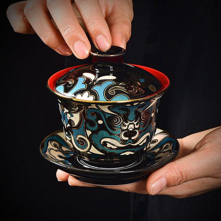 Teetassen Mit Untertassen Gaiwan Peking Oper