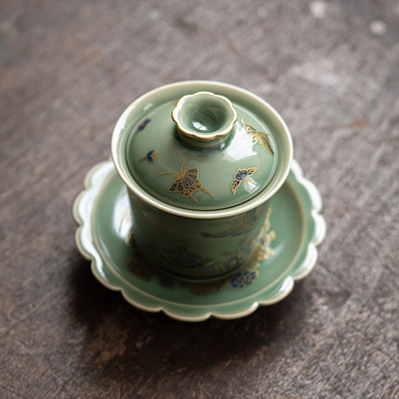 Teetassen Mit Untertassen Gaiwan Blume Deko