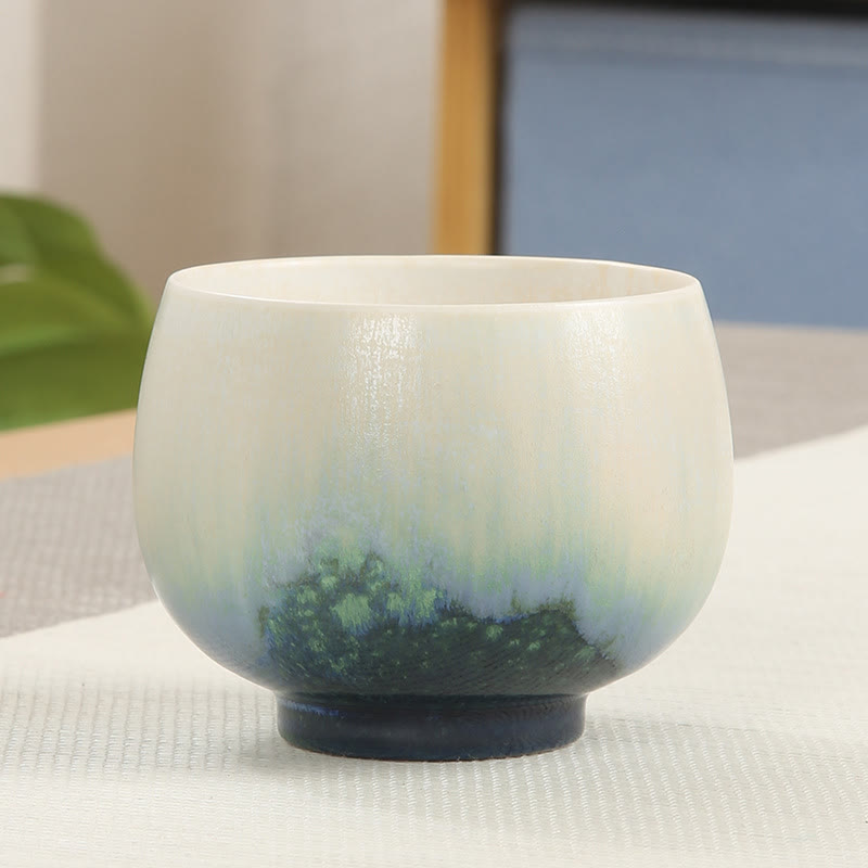 Teetassen Set Keramik Grün Kung Fu Porzellan