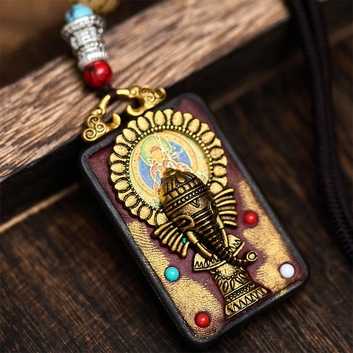 Tibetische Kette Ebenholz Ganesha – Frieden B Style