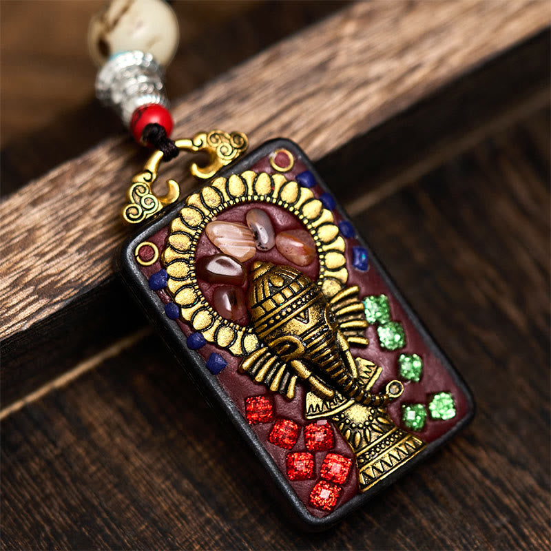 Tibetische Kette Ebenholz Ganesha – Frieden C Style
