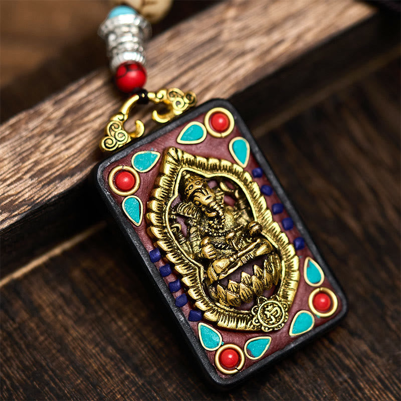 Tibetische Kette Ebenholz Ganesha – Frieden D Style