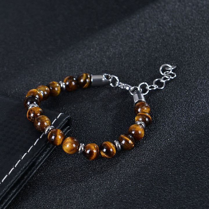 Armband Tigerauge Tiger Various Schutz Perlen Edelstahl Kette Handgelenk Schmuck