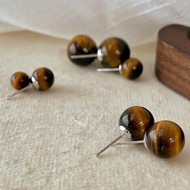 Ohrringe Tigerauge – Schutz Silber Ohrstecker Boho Schmuck spirituell Edelstein