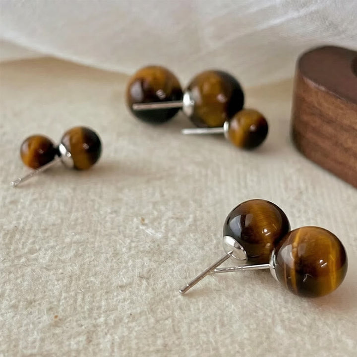 Ohrringe Tigerauge – Schutz Silber Ohrstecker Boho Schmuck spirituell Edelstein