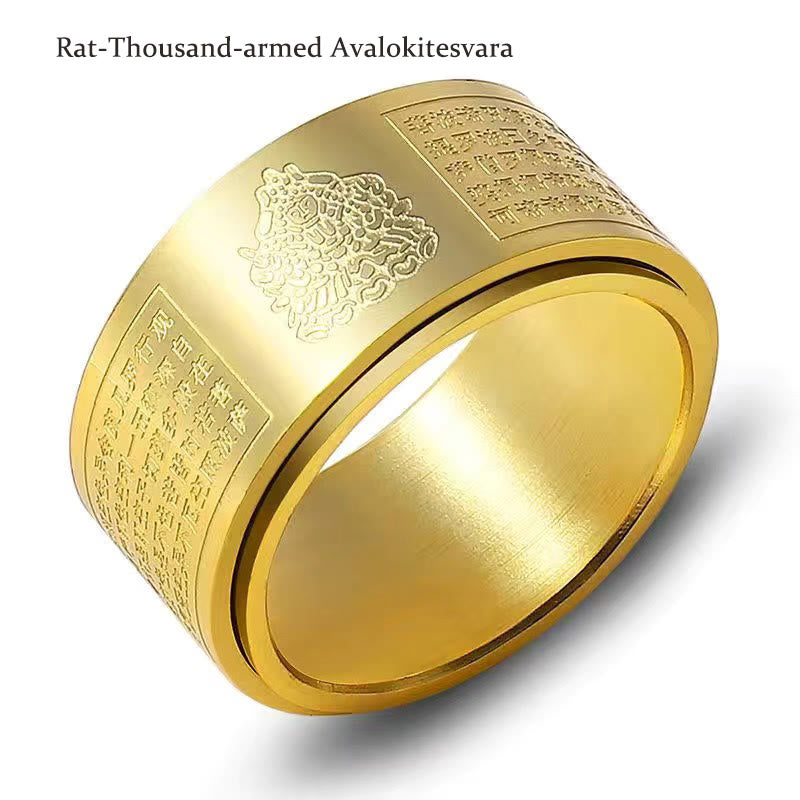 Ring Titanstahl Tierkreis Herzsutra – Ruhe