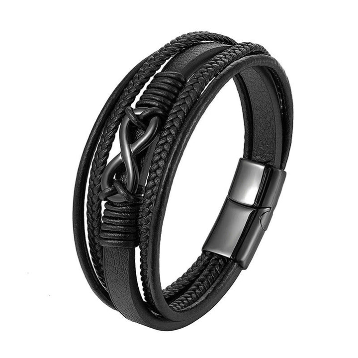 Armband Bunt Infinitely Titanstahl Layered Leder – Stärke