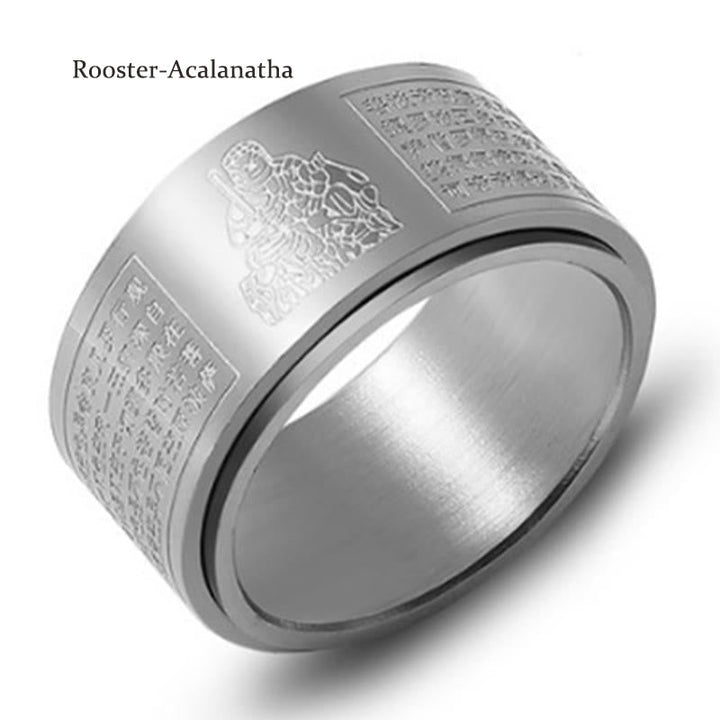 Ring Titanstahl Tierkreis Herzsutra – Ruhe