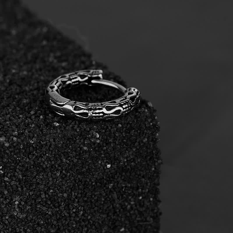Ohrringe Titanstahl Retro-Muster Silber Boho Schmuck spirituell Ohrhänger