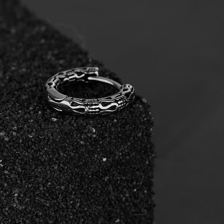 Ohrringe Titanstahl Retro-Muster Silber Boho Schmuck spirituell Ohrhänger