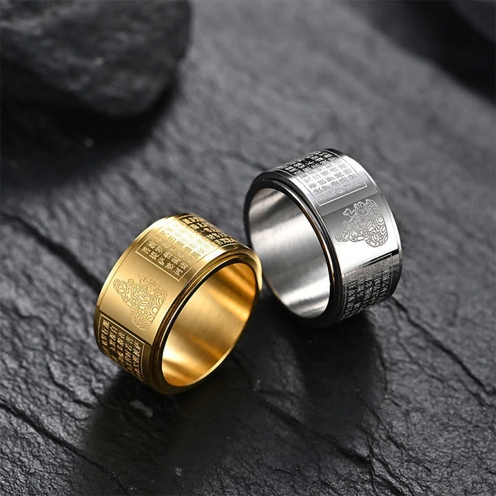 Ring Titanstahl Tierkreis Herzsutra Ruhe Schutz Armschmuck Glück