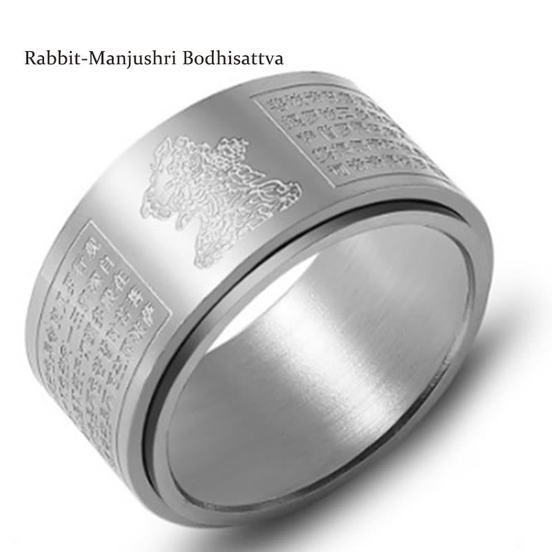Ring Titanstahl Tierkreis Herzsutra – Ruhe