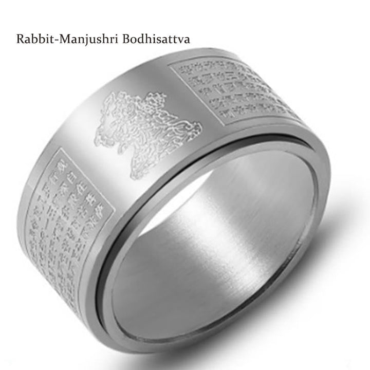 Ring Titanstahl Tierkreis Herzsutra – Ruhe