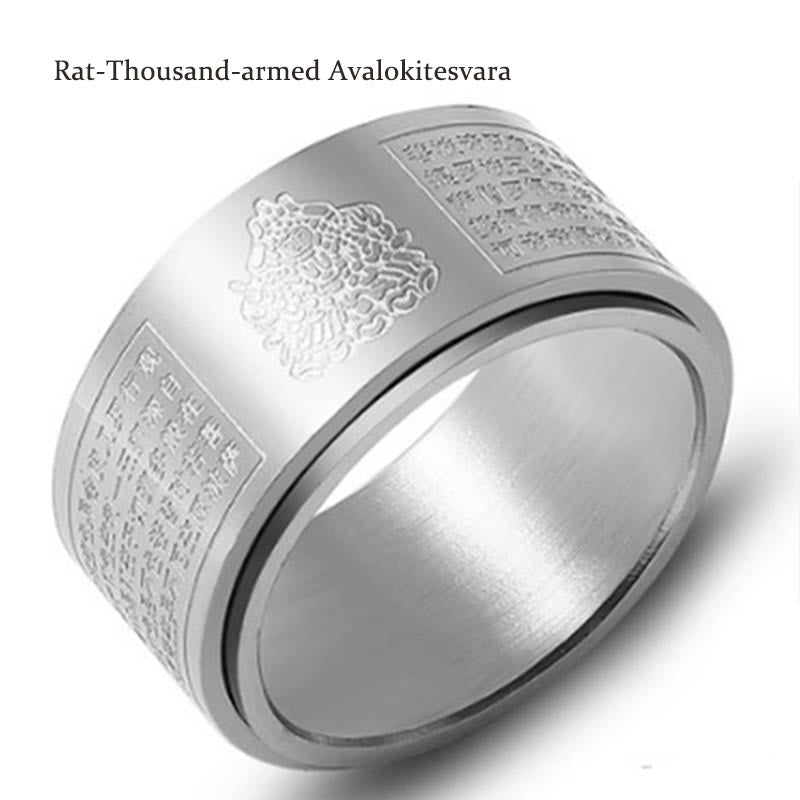 Ring Titanstahl Tierkreis Herzsutra – Ruhe