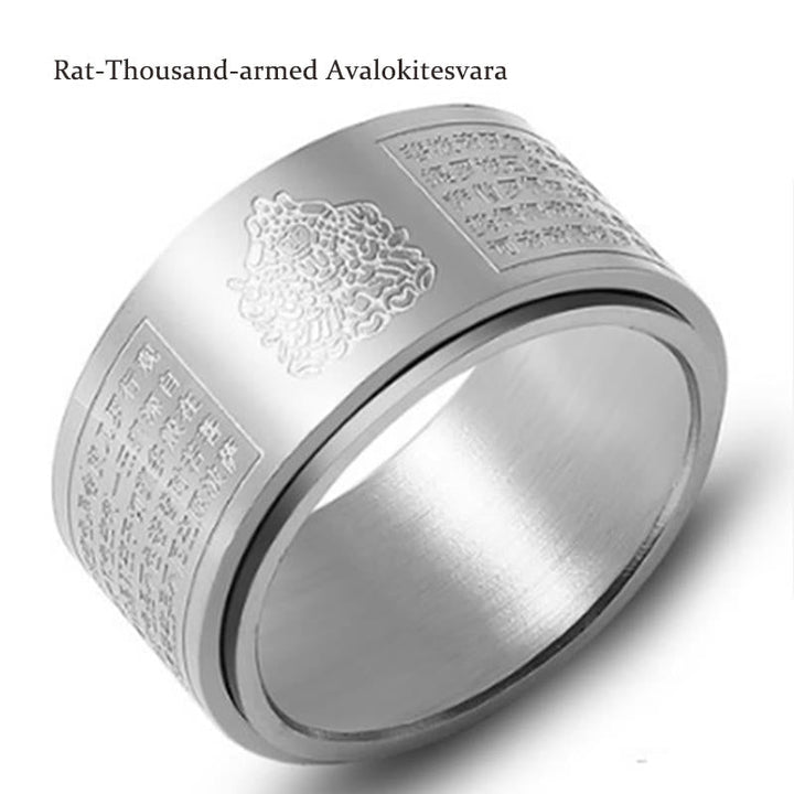 Ring Titanstahl Tierkreis Herzsutra – Ruhe