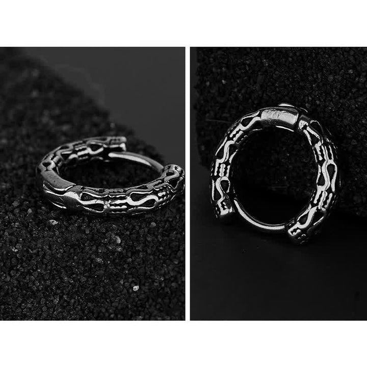Ohrringe Titanstahl Retro-Muster silber Vintage Boho Schmuck Ohrhänger spirituell