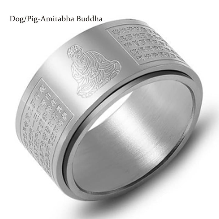 Ring Titanstahl Tierkreis Herzsutra – Ruhe