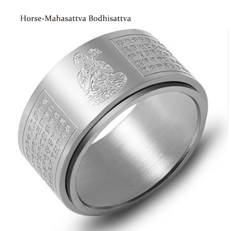 Ring Titanstahl Tierkreis Herzsutra – Ruhe