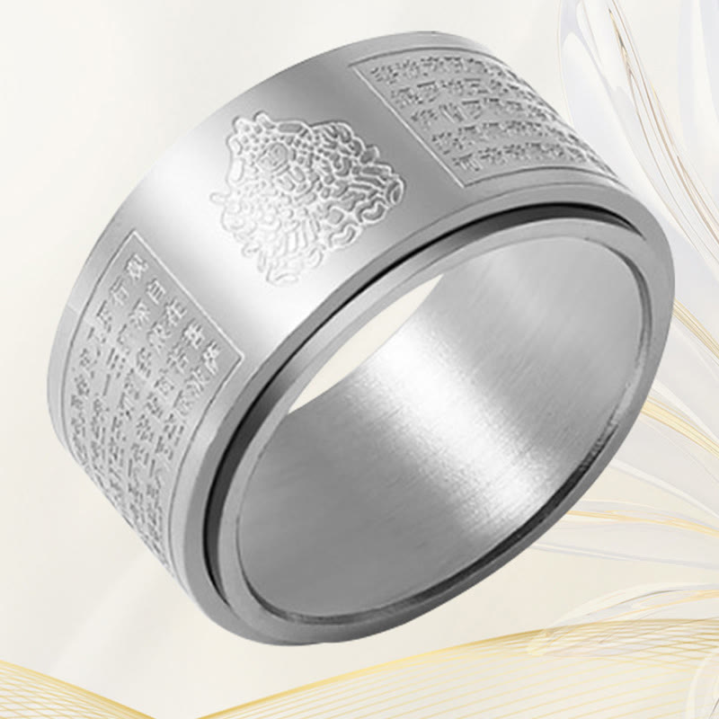 Ring Titanstahl Tierkreis Herzsutra Schutz Glück Harmonie Ruhe